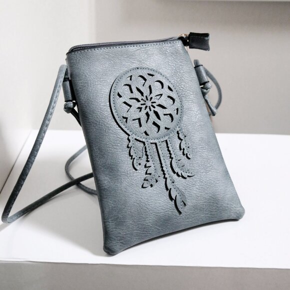 Crossbody Dreamcatcher Festival Bag - Antique Blue ☁️ - Picture 1 of 7